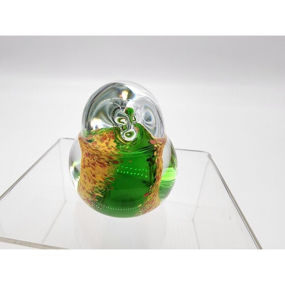 Svoboda Studio Art Glass Bird Paperweight Figurine Czech Republic  Green Yellow - Picture 2 of 10
